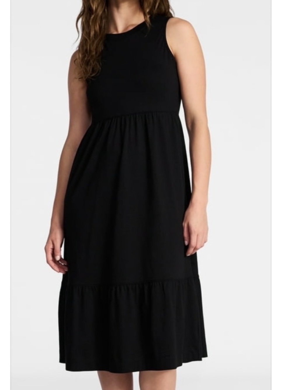 Lafayette 148 New York Black Midi Dress - Classic Tiered  cotton 2X side pockets